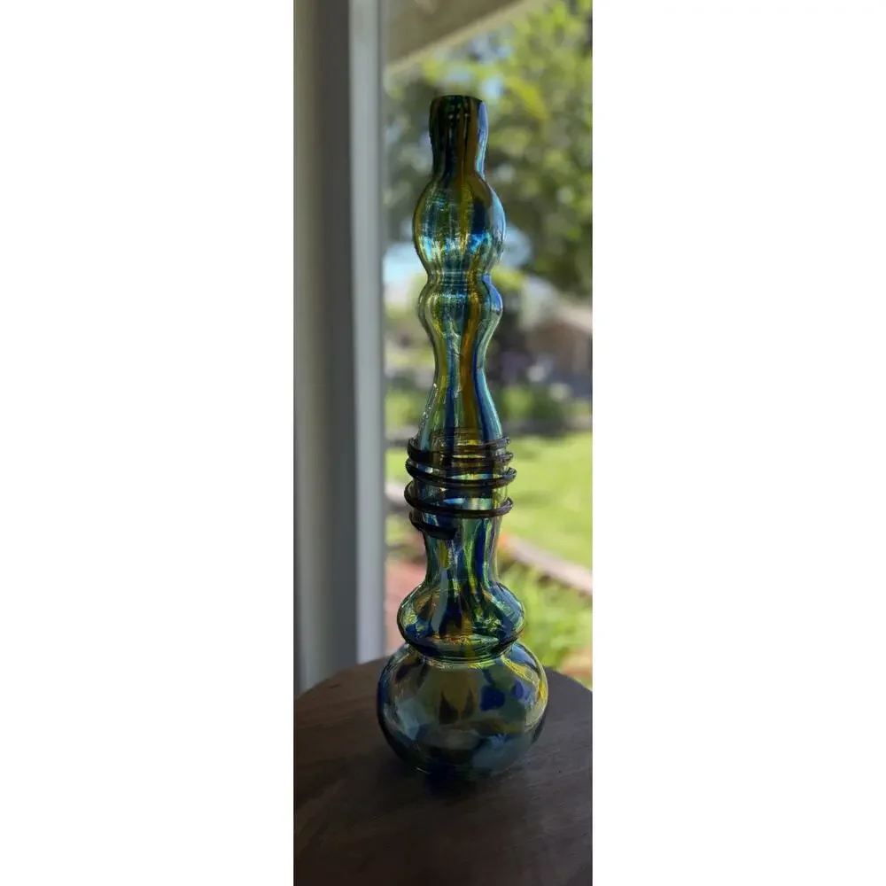 Home Essentials & Beyond Hand Blown Art Glass Vase 17.75” Vintage